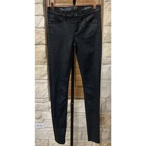 Madewell Women’s Skinny Black Coated Denim Jeans Slim Stretch Ankle Size 26 X 32